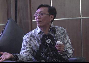 Akademisi UIN SMH Banten Syaeful Bahri saat menyampaikan paparan dalam Musrenbang RKPD 2027 di Aula Diskominfo Kota Cilegon, Rabu 15 April 2026.