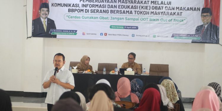 Anggota Komisi IX DPR RI, Tb Haerul Jaman saat menjadi pembicara dalam penyalahgunaan obat tertentu.