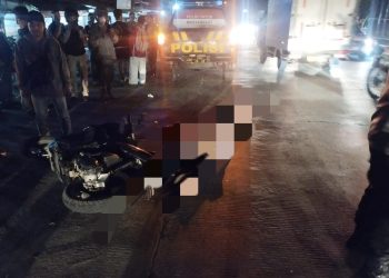Lokasi kejadian kecelakaan lalu lintas yang menewaskan pengendara sepeda motor di Kragilan.
