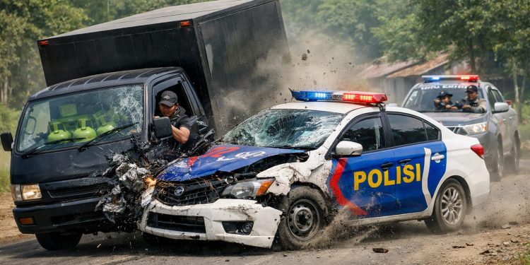 Kabur Saat Akan Ditangkap, Bos Mafia Gas Tabrak Mobil Polisi di Lebak