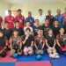 Ketua KONI Kota Cilegon Irfan Ali Hakim bersama jajaran pengurus saat memberikan arahan dan motivasi kepada atlet yang menjalani latihan persiapan menghadapi Porprov Banten 2026 di Stadion Seruni, Senin 18 Mei 2026.
