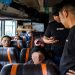 Penangkapan pelaku di dalam bus.
