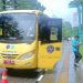 Sebuah bus sekolah gratis tengah berada di Kantor Wali Kota Tangsel