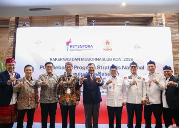 Marciano usai membuka Rakernas KONI 2026 di Pullman Central Park, Kamis 21 Mei 2026. (Biro Adpim Setda Banten)