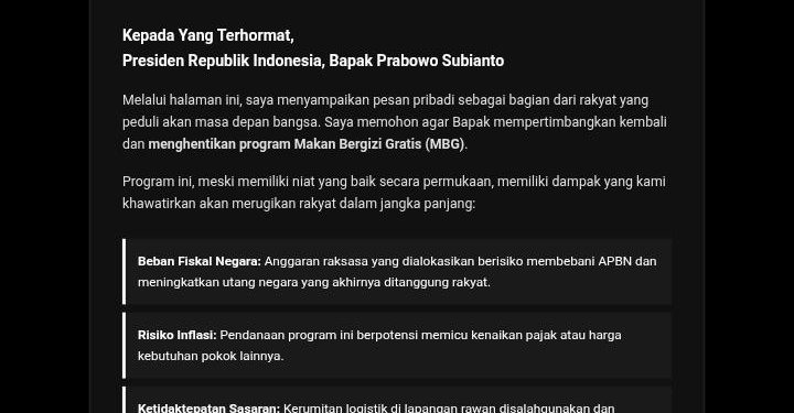 Website DPRD Lebak Diretas, Peretas Kirim Pesan ‘Hentikan MBG’ ke Prabowo
