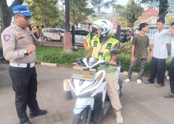 Satlantas Polresta Serang Kota Gelar Safety Riding Sambut Hari Bhayangkara ke-80