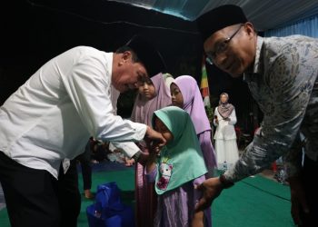 Maesyal saat menghadiri Tabligh Akbar menyambut Tahun Baru Islam 1448 H di Masjid Baitul Falah, Perum Griya Artha Rajeg, Kecamatan Rajeg, Sabtu 27 Juni 2026.