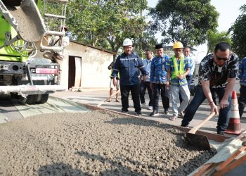 Wali Kota Serang, Budi Rustandi saat tinjau Jalan Kenari.