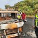 Mobil Pikap Diduga Angkut Solar Terbakar di JLS Cilegon