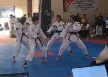 Atlet kempo Kota Cilegon saat tampil pada ajang POPDA XII Banten 2026.