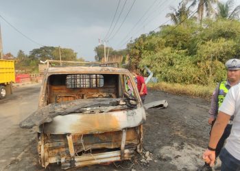 Kebakaran Pikap di JLS Cilegon Hanguskan 120 Meter Kabel Fiber Optik