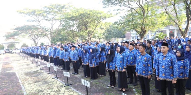 ASN Kota Serang saat mengikuti apel pagi