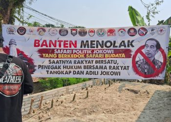 Spanduk Tolak Safari Politik Jokowi Terpasang di Rangkasbitung, PSI Lebak Buka Suara