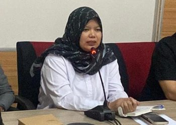 Juwita Wulandari Ketua DPRD Lebak saat konperensi pers. Foto : Nurandi