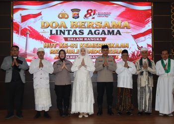 Polresta Serang Kota Gelar Doa Bersama Lintas Agama, Sambut HUT Ke-81 Kemerdekaan Republik Indonesia