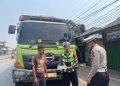 Langgar Jam Operasional, 5 Truk Tambang Ditilang Polresta Serang Kota di Kramatwatu