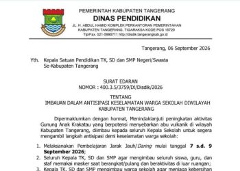 Aktivitas Gunung Anak Krakatau Meningkat, Siswa TK-SMP di Kabupaten Tangerang Belajar Daring