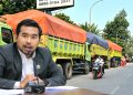 Truk Besar Parkir di Kawasan BRIN