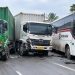 Bus Primajasa dan Dua Truk Kontainer Terlibat Kecelakaan di Cikande